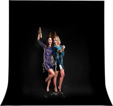 CPLIRIS 10x20ft Black Backdrop for Photography, Dual-Size Dual-Pocket Design ...