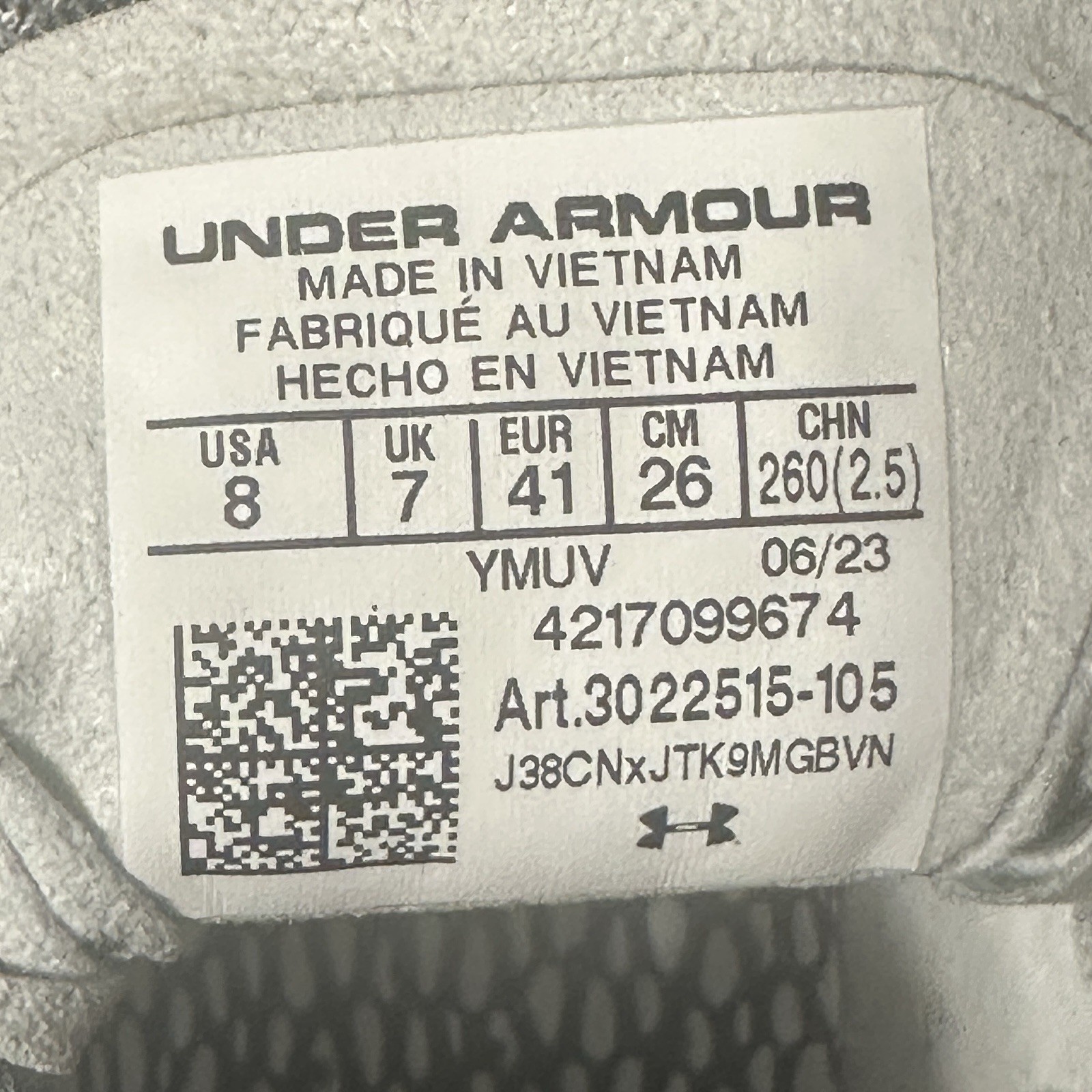 UNDER ARMOUR UA HOVR Shakedown Track Field Racing Spikes Halo Grey Men's Size 8 thumbnail 8