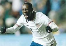 Signed FOLARIN BALOGUN A4 USA USMNT Photo -PROOF/COA- Arsenal Monaco