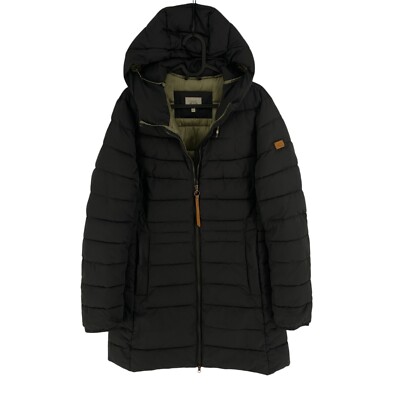 CAMEL ACTIVE Women Black Hooded Padded Parka Jacket Coat Size EU 36 UK 8 US 6