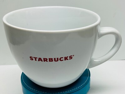 Starbucks 18oz Mug Unit of 1 Red Cap Letters: STARBUCKS  On White