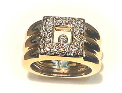 Chopard Happy Diamond Ring RAR  0,43ct. Brillant 750er Gelbgold Gr.17