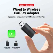 Dreryrit Mini Wireless Carplay Adapter for OEM Wired Carplay * Siri Navigation