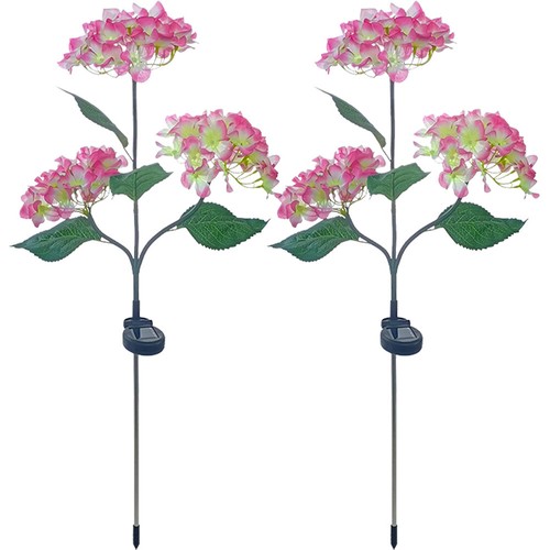 Lámpara solar exterior LED simulada de luz de tierra de hortensia de 3 cabezales para jardín en casa - Imagen 22 de 27