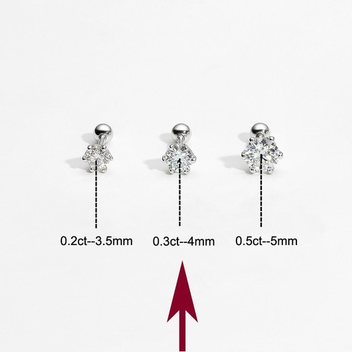 3.5-5mm Moissanite Screw Back Stud Earrings Mother's Day 925 Sterling Silver GRA - Picture 16 of 17