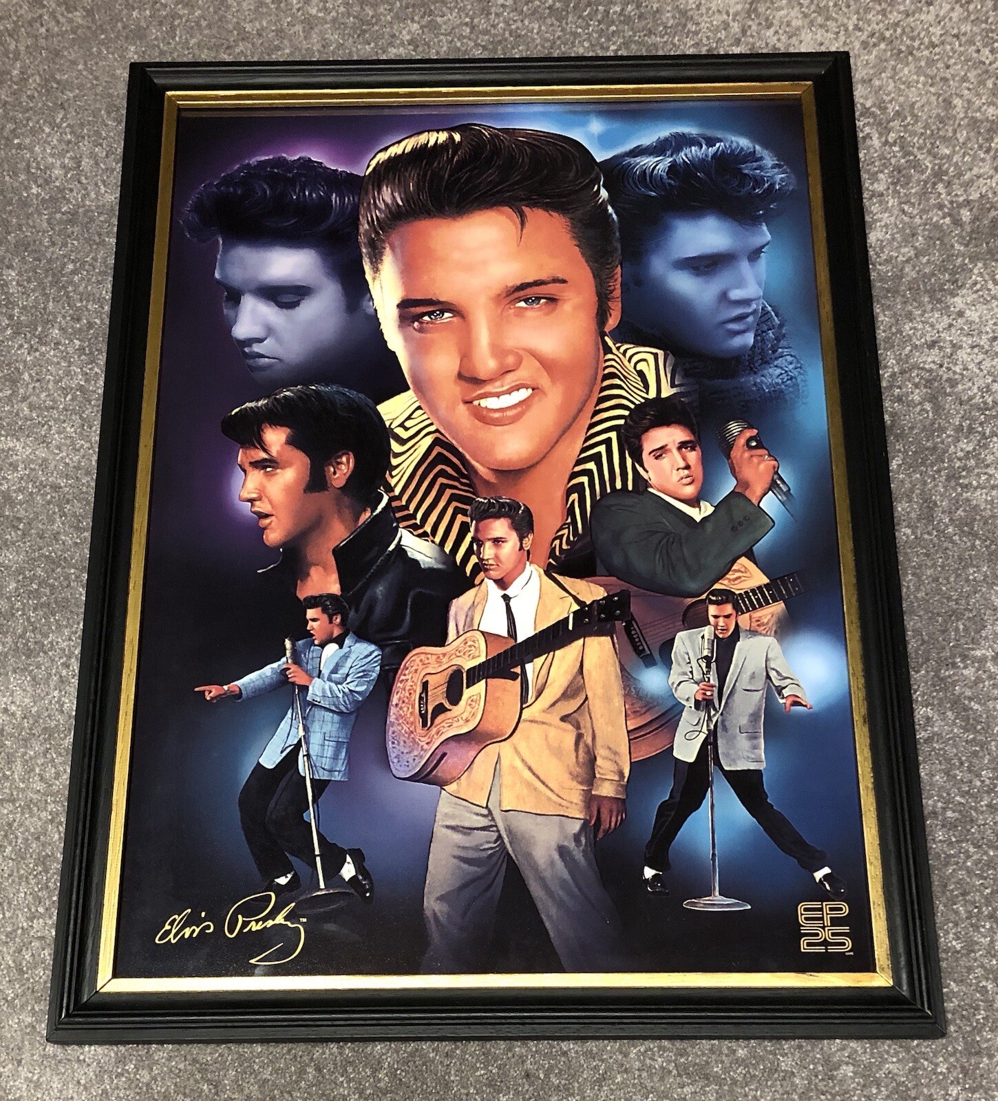 VINTAGE ELVIS PRESLEY 25th ANNIV LIMITED EDITION PICTURE HEAVY WOOD ...