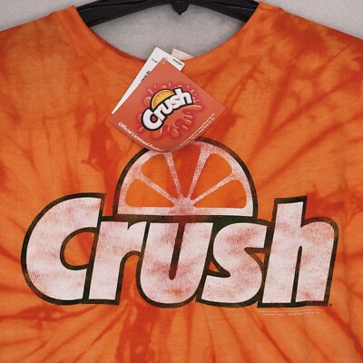 CRUSH SHIRT Mens ORANGE Medium M Tie Dye Casual LOGO SODA POP Retro Z Up NWT