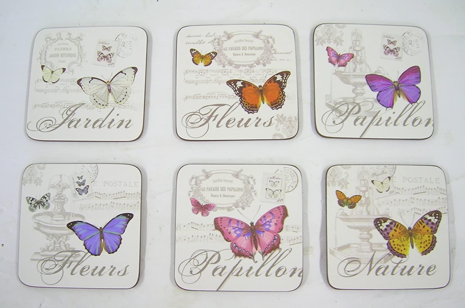 Eddingtons - Butterfly - Cork Backed Coasters x 6