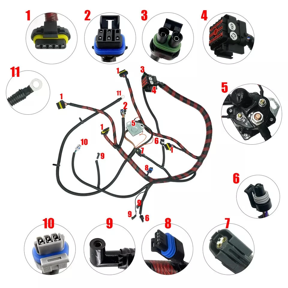 Engine Wiring Harness Wire For 1994-1996 Ford F250 F350 F-250 7.3L F6TZ-9A451-F - Image 3 of 4