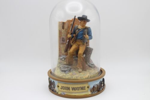 Franklin Mint John Wayne Spirit Of The Alamo Glass Domed Sculpture