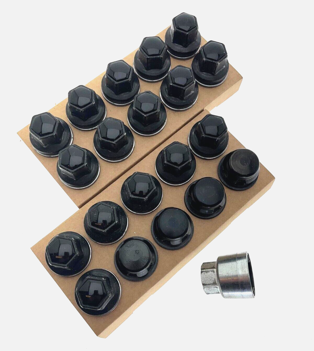 SET OF RANGE ROVER SPORT L494 VOGUE L405 BLACK LOCKING WHEEL NUTS LOCKS