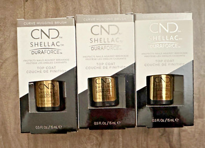 CND Shellac UV/LED Gel Polish Duraforce Top Coat 0.5oz / 15ml - Pack of 3
