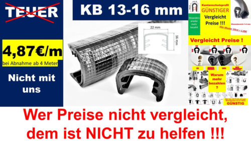 Kantenschutzprofil Kantenschutz 13-16 Keder Profil Klemmprofil Gummi Blech PVC - Bild 1 von 21
