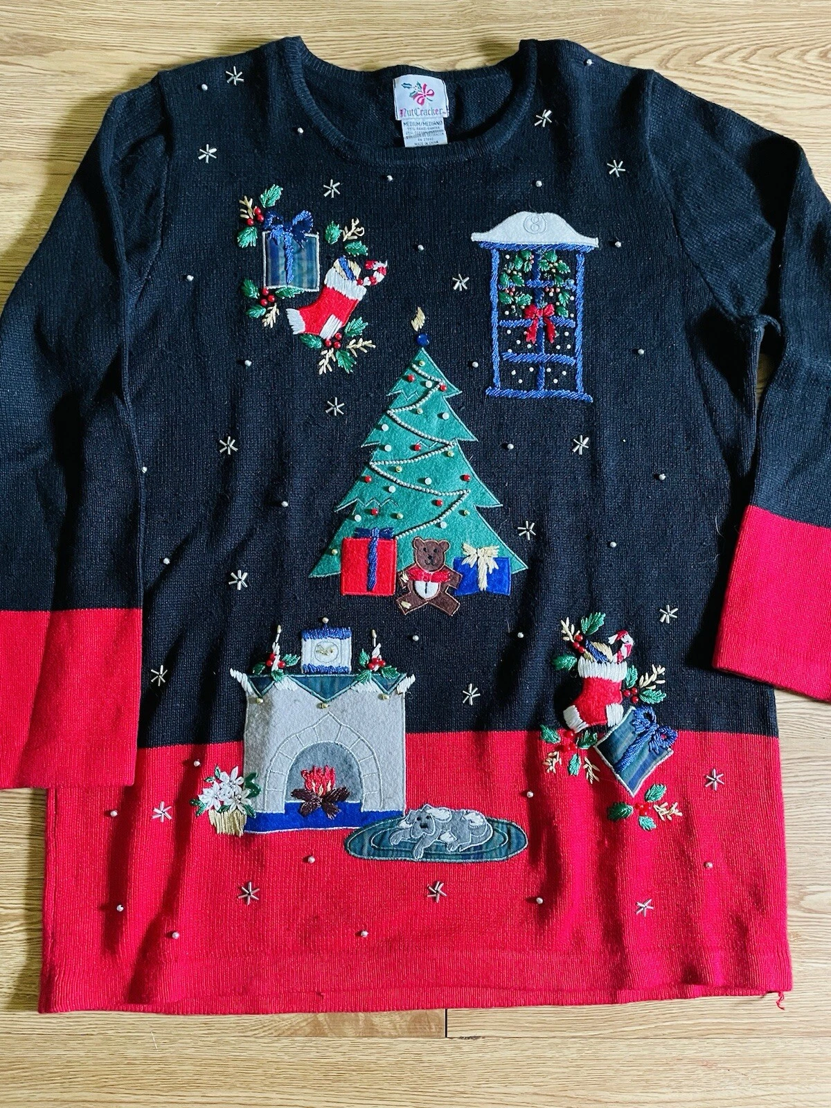 Ugly Christmas Sweater Women Medium Nutcracker Brand
