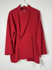 Issey Miyake 1325 Red Draped Jacket, New Size 3