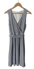 LOFT Blue Stripe Wrap Style Dress Size 8