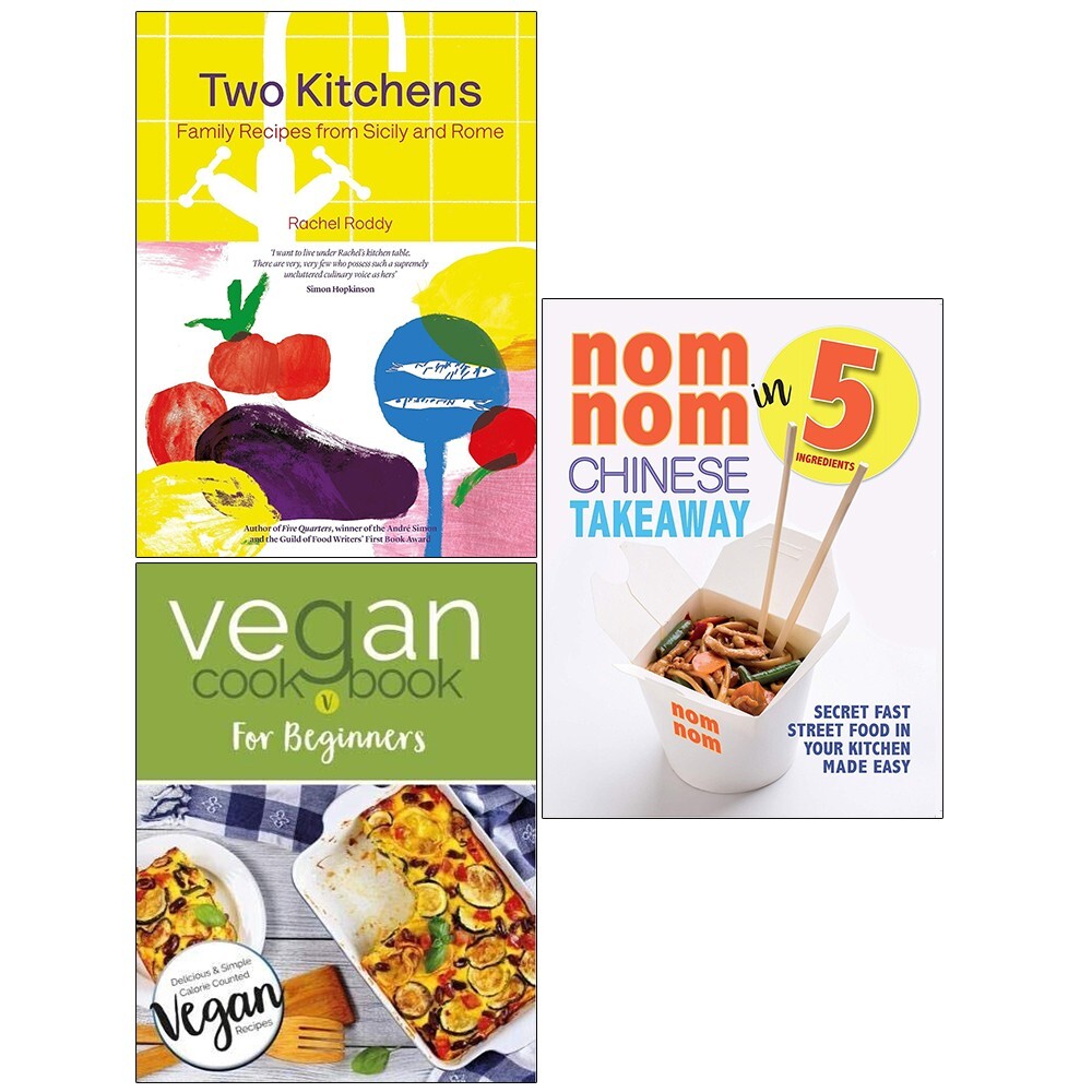 Rachel Roddy & Iota Unisex Two Kitchens Rachel Roddy,Vegan Cookbook Iota,Nom Nom Chinese Takeaway 3 Books Set - Image 3