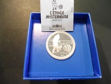 RARE MEDAILLE ARGENT 925 TINTIN MDP  1993 "ETOILE MYSTERIEUSE "NEUF EN BOITE