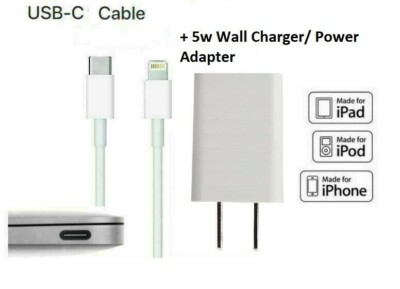 Combo USB-C Type-C to 8 pin  PD Cable + 5w USB Charger for iPod iPhone iPads