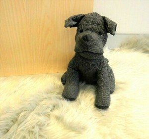 grey dog doorstop