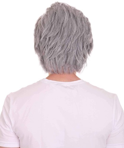 Old-Men Wig, Grey Party Wigs, Premium Breathable Capless Cap, HM-1012A - 第 4/9 張圖片