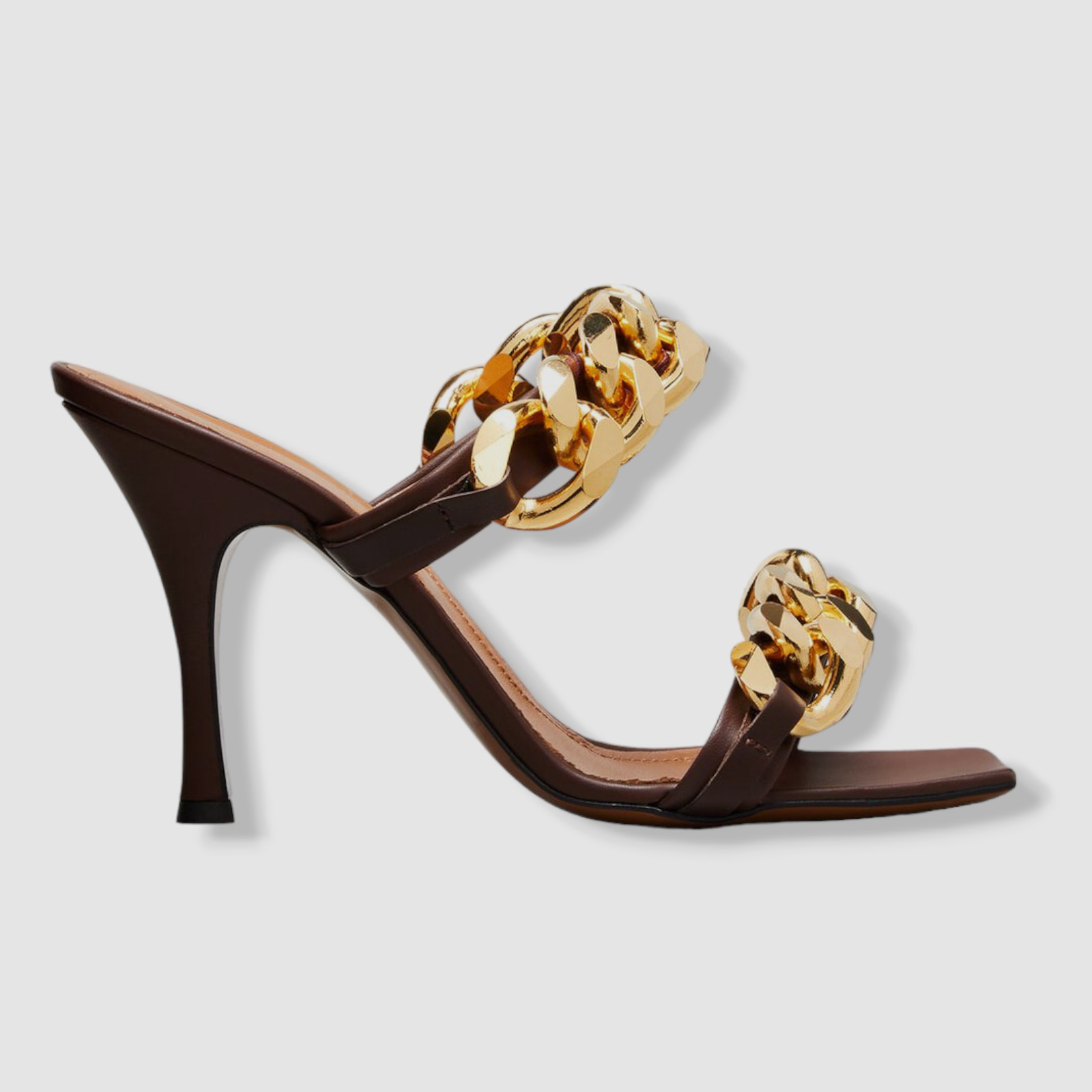 $495 ATP Atelier Women's Brown Palmariggi Calfskin Chain Sandals Shoe EU 39/US 9 image 3