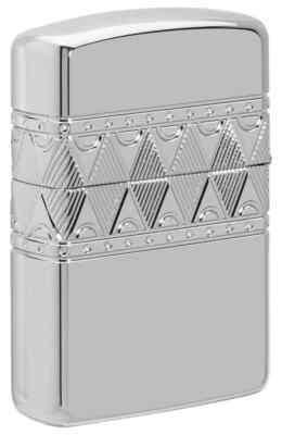 Zippo High Polish Sterling Silver Diamond Pattern Armor