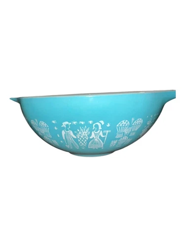 Vintage PYREX 1.5 Qt Bowl Amish Butterprint Turquoise #442 Cinderella Excellent