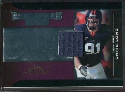 2008 Chris Long Rookie Patch Playoff Prestigious Picks Magenta /100 #PPI-3 Rams