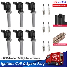 Set of 6 Ignition Coils and 6 Spark Plugs For Ford Mazda 3.0L V6 DG513 SP493