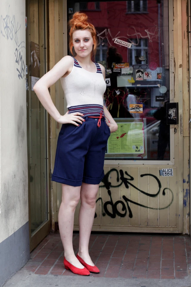 kurze Hose shorts pants blau blue Marine high waist 90er True VINTAGE 90s - Bild 3 von 4