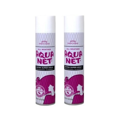 2 Pk Aqua Net Professional Hair Spray Extra Super Hold Fresh Fragrance 11Oz Each