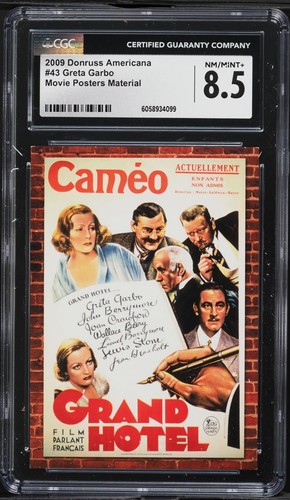 2009 Donruss Americana Movie Posters Greta Garbo PATCH /500 #43 CGC 8.5