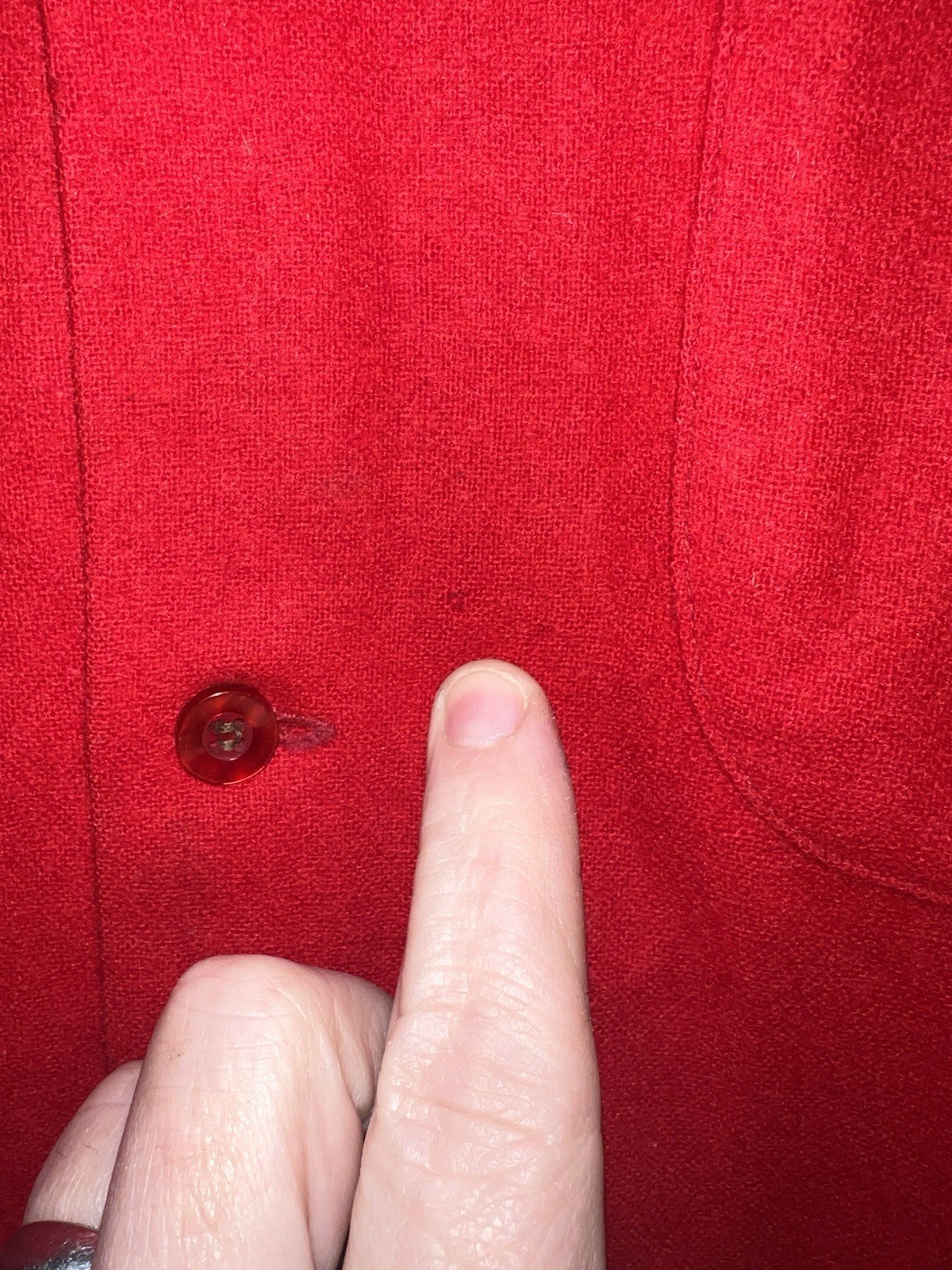 VINTAGE PENDLETON RED WOOL FLAT BOTTOM LOOP COLLA… - image 5