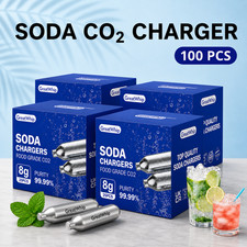 100 PCS Soda Siphon Seltzer Chargers 8g CO2 C...