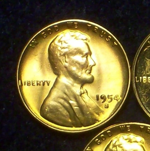 (1) - GEM BU 1954-S WHEAT CENTS - CLOGGED "9" DIE CHIP - SUPER NICE ERROR COINS!