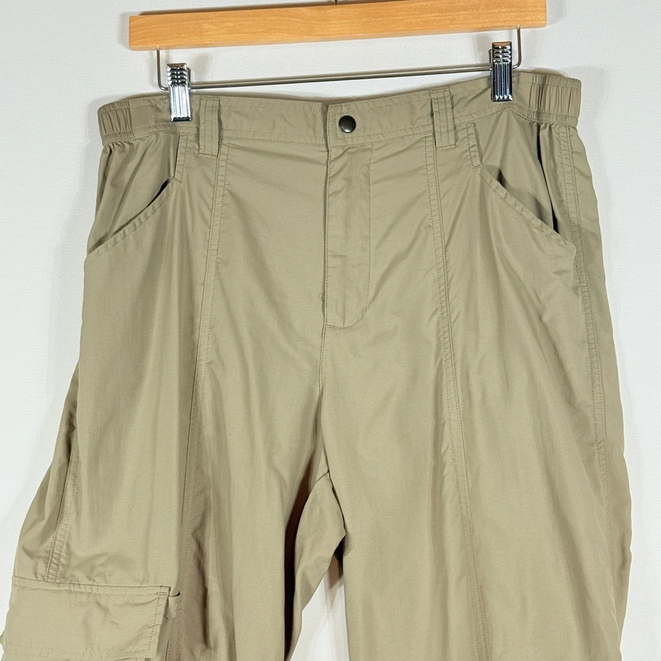 Magellan's Travel Gear Womens 14 Khaki Nylon Cargo Pants Convertible Outdoors - Image 2 of 4