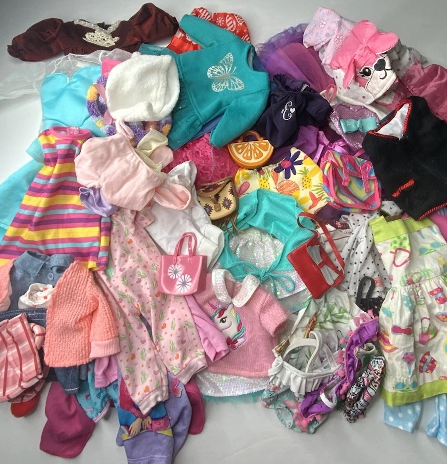 Huge Set 18” Doll Clothes OG Our Generation Battat Dress Outfits Pajamas & More - Image 3 of 4