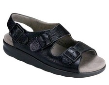 SAS Relaxed Sandal Black Women's Comfort Shoes Size 6 Wide Width New With Box 