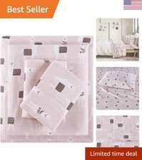 Oeko-Tex Certified Cozy Cotton Flannel Sheet Set with Adorable Animal Print