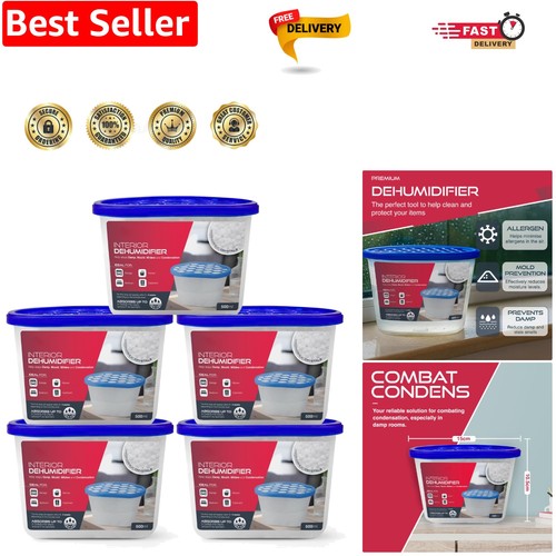 Disposable Dehumidifier Tubs 5 Pack, 500ml Moisture Absorber