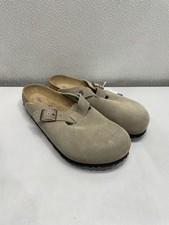 Birkenstock Boston Soft Footbed Suede Leather Clog Unisex W11, M9 In Taupe