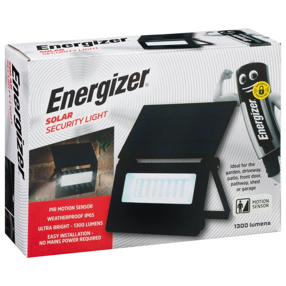 Energizer Solar Security Light Outdoor LED Motion Sensor Wall Light