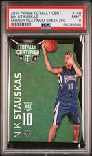 2014 PANINI TOTALLY CERT MIRROR PLATINUM GREEN DIE-CUT NIK STAUSKAS 4/5 PSA 9