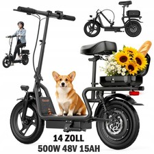 14 in Folding Electric Scooter 500W 48V 15AH E-Scooter Adult 3-SPEED 45KM W/BOX