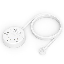 Extension Cord 15 ft, Power Strip with Long Extension Cord, 3 Outlet 4 USB Co...