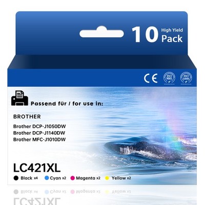 1-10er LC-421 XL Patronen Für Brother DCP-J1050DW J1140DW J1800DW MFC-J1010DW