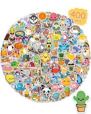 400 Pcs Stickers for Kids, Cute Water Bottle Vinyl Waterproof Laptop Multi