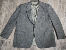 Vintage Chaps by Ralph Lauren Large/44L Blazer Men's Gray Herringbone 100 Wool