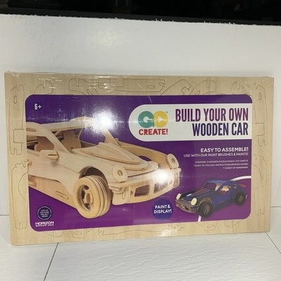 New Build & Paint Your Own Wooden Car Go Create Easy To Assemble Then Paint